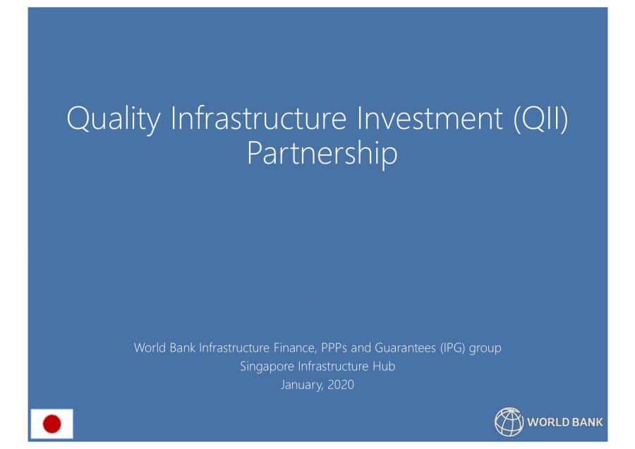 Quality Infrastructure Investment Patnership The World Bank