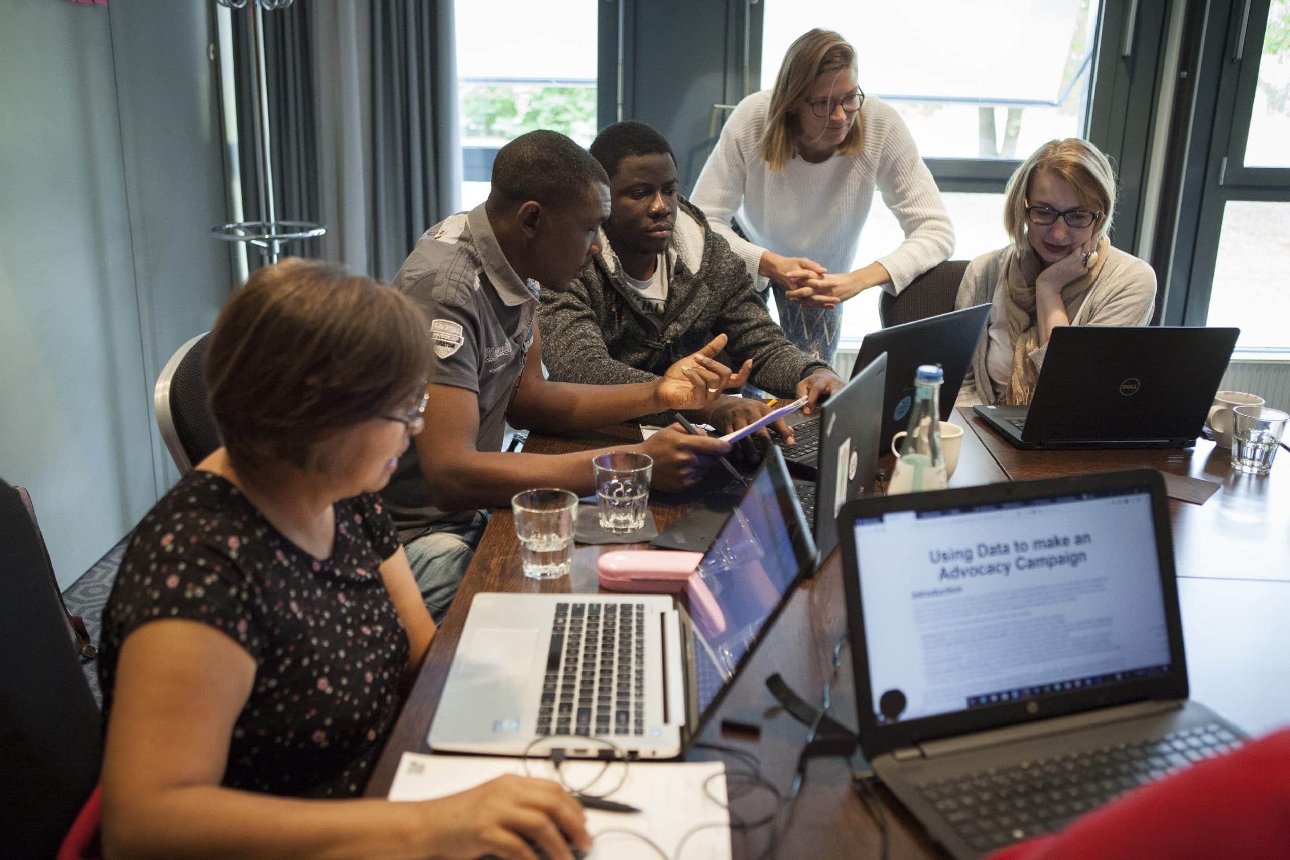 facilitating a group of participants during a Book Sprint