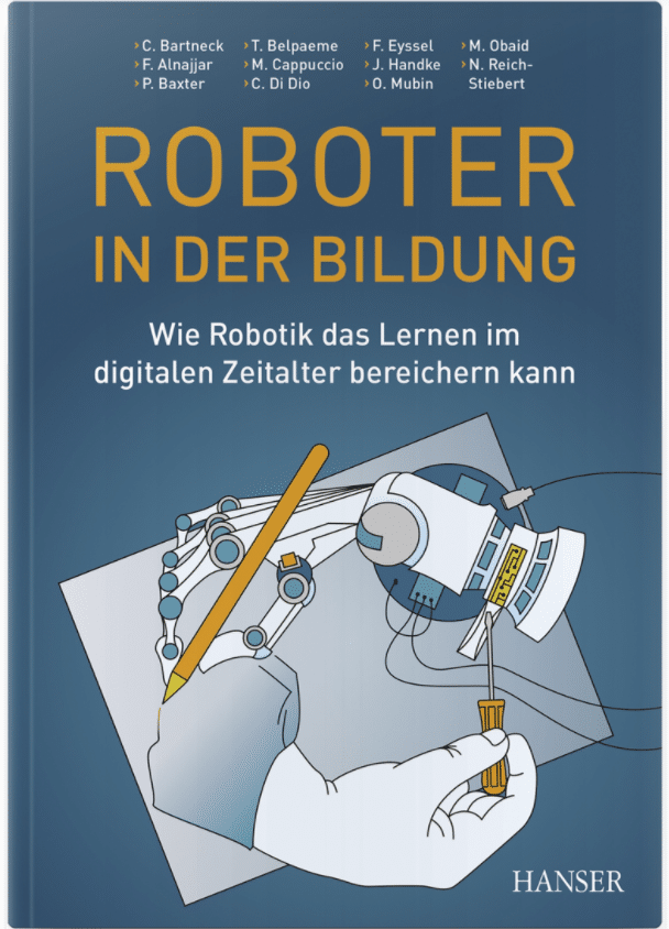 Book cover of a book on Robotics in Education, with the German title Roboter in der Bildung.