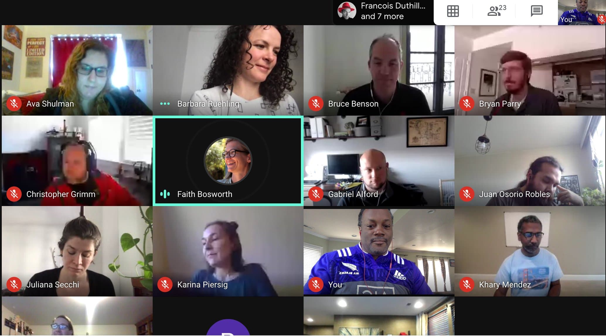 grid of zoom conference during Virtual Book Sprint