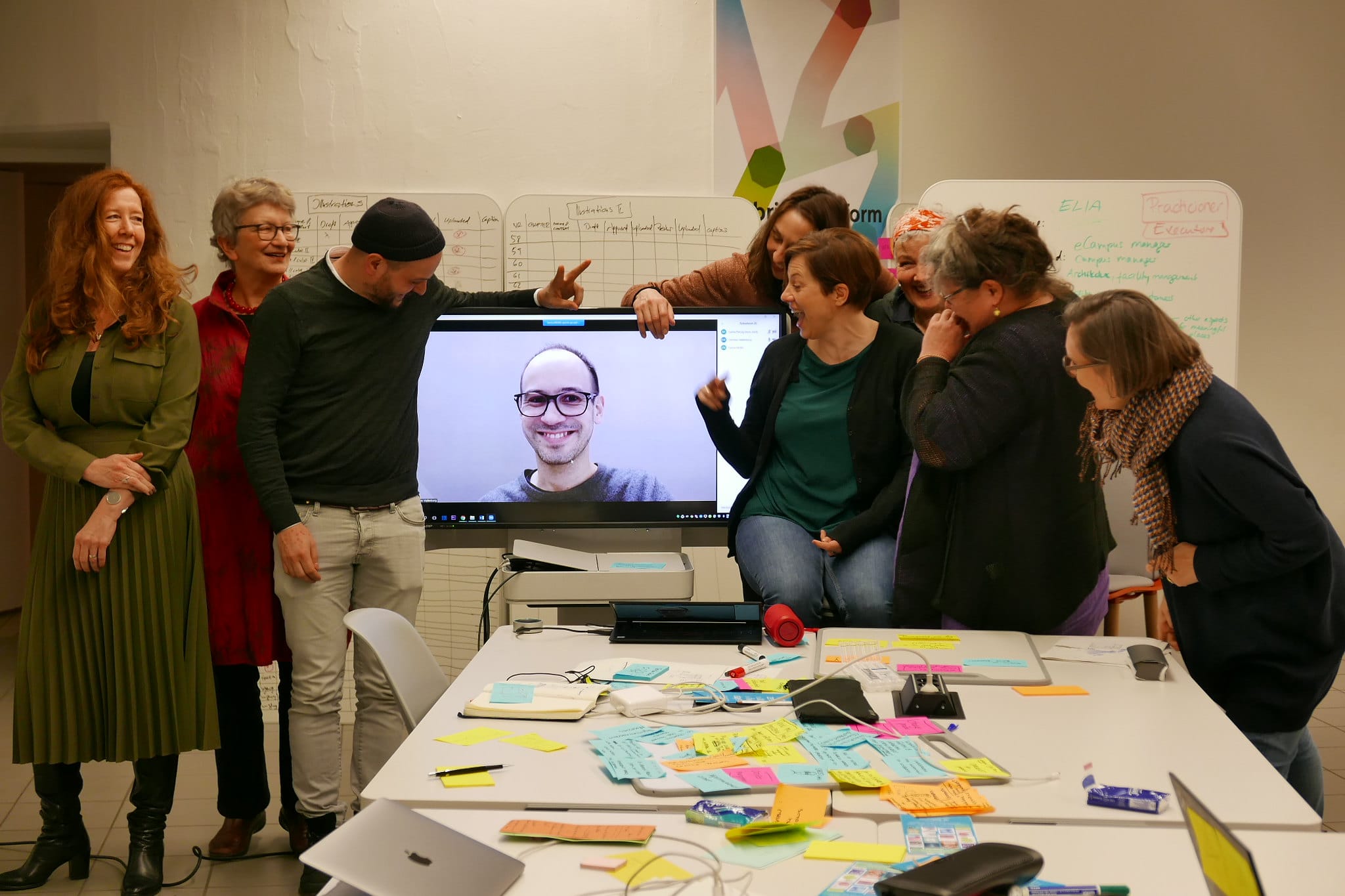 participants celebrate the conclusion of the Book Sprint